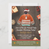 Kerstfeestdag Griffon Dog Ugly Sweater Party Kaart (Voorkant)