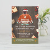 Kerstfeestdag Griffon Dog Ugly Sweater Party Kaart (Staand voorkant)