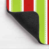 Kerstfeestdag - Groen en Rode Stripes Patroon Muismat (Hoek)