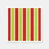 Kerstfeestdag - Groen en Rode Stripes Patroon Servetten (Voorkant)