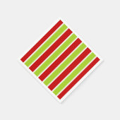Kerstfeestdag - Groen en Rode Stripes Patroon Servetten (Hoek)