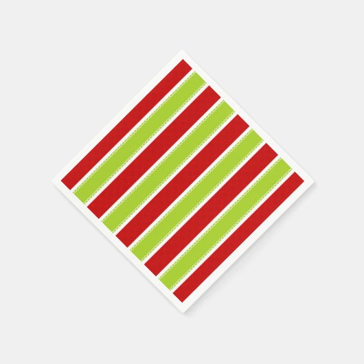 Kerstfeestdag - Groen en Rode Stripes Patroon Servetten (Hoek)