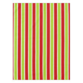 Kerstfeestdag - Groen en Rode Stripes Patroon Tafelkleed (Voorkant)