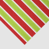 Kerstfeestdag - Groen en Rode Stripes Patroon Tissuepapier (Detail)