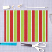 Kerstfeestdag - Groen en Rode Stripes Patroon Tissuepapier (Craft)