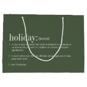 Kerstfeestdag groen groot cadeauzakje (Achterkant)