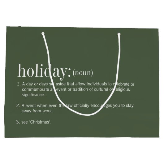 Kerstfeestdag groen groot cadeauzakje (Achterkant)