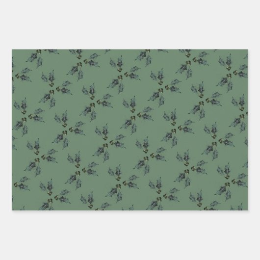 kerstfeestdag groen inpakpapier vel (Voorkant)