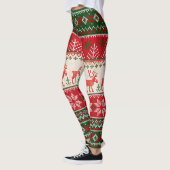 Kerstfeestdag groen rood leggings (Links)