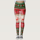 Kerstfeestdag groen rood leggings (Voorkant)