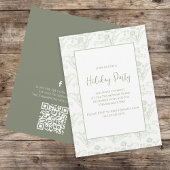 Kerstfeestdag groene elegante Greenery QR Code Kaart