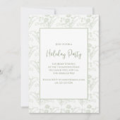 Kerstfeestdag groene elegante Greenery QR Code Kaart (Voorkant)