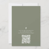 Kerstfeestdag groene elegante Greenery QR Code Kaart (Achterkant)