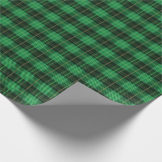 Kerstfeestdag groene en zwarte pionnen cadeaupapier (Hoek)