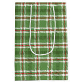 kerstfeestdag: groene feestdag met kerstfeest medium cadeauzakje (Achterkant)