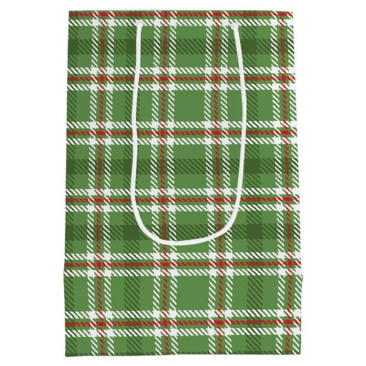 kerstfeestdag: groene feestdag met kerstfeest medium cadeauzakje (Achterkant)