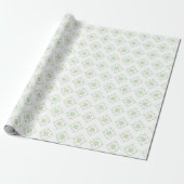 Kerstfeestdag - Groene Klassieke Snowflake Patroon Cadeaupapier (Uitgerold)
