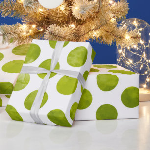 Kerstfeestdag groene poka dot moderne cadeau cadeaupapier