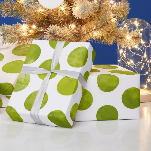 Kerstfeestdag groene poka dot moderne cadeau cadeaupapier (Feestdagen)