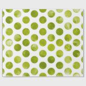 Kerstfeestdag groene poka dot moderne cadeau cadeaupapier (Vlak)