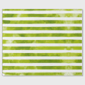 Kerstfeestdag - Groene Stripe Patroon Modern Cadeaupapier (Vlak)