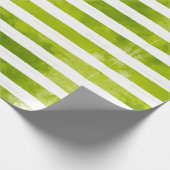 Kerstfeestdag - Groene Stripe Patroon Modern Cadeaupapier (Hoek)