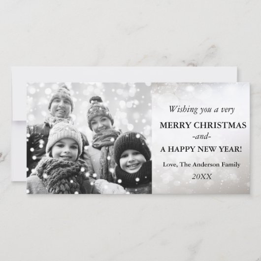 kerstfeestdag groet nieuwe jaar fotokaart feestdagenkaart (Voorkant)