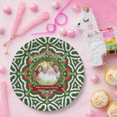 Kerstfeestdag Groetensfamilie Foto Keepomwille Papieren Bordje (Feest)