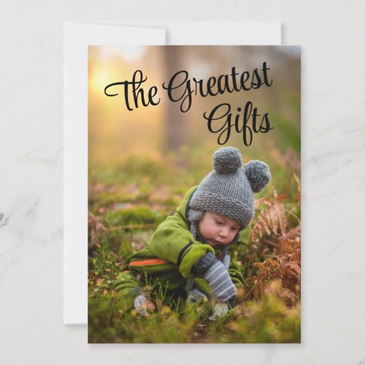 Kerstfeestdag Grootste cadeaufoto naam Feestdagenkaart (Voorkant)