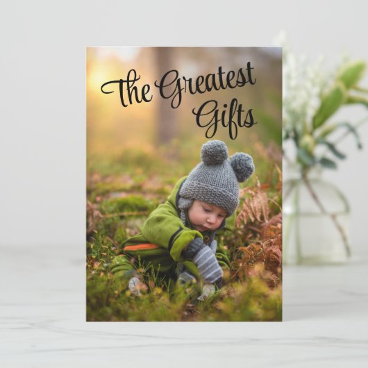 Kerstfeestdag Grootste cadeaufoto naam Feestdagenkaart