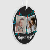 Kerstfeestdag Grote Kinder kaartenfoto keramiek Ornament (voorkant)