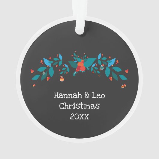 Kerstfeestdag Grote Kinder kaartenfoto keramiek Ornament (achterkant)