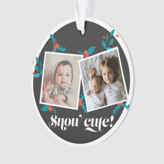 Kerstfeestdag Grote Kinder kaartenfoto keramiek Ornament (voorkant)