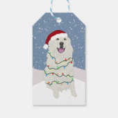 Kerstfeestdag Grote Pyreneeën Cadeaulabel (Achterkant)