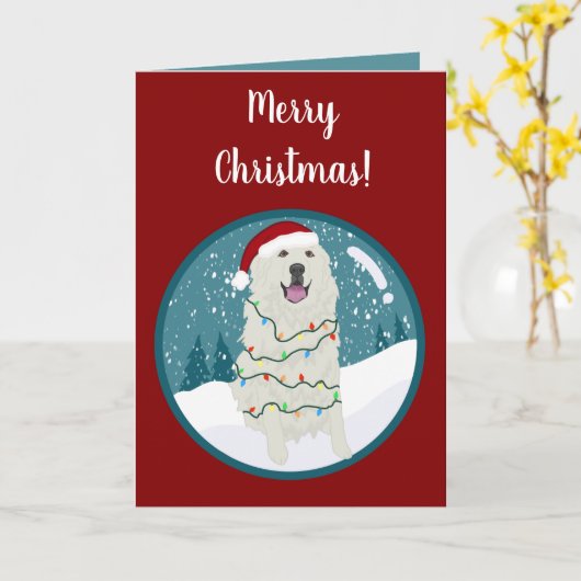 Kerstfeestdag Grote Pyreneeën Kaart (Gele Bloem)