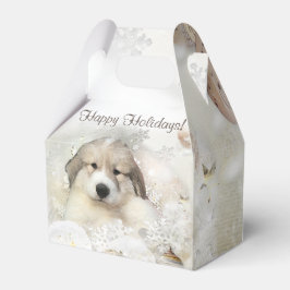 Kerstfeestdag Grote Pyreneeën Pup Waterverf Bedankdoosjes