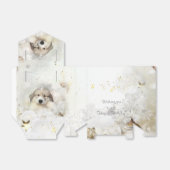 Kerstfeestdag Grote Pyreneeën Pup Waterverf Bedankdoosjes (Uitgevouwen)