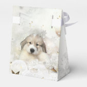 Kerstfeestdag Grote Pyreneeën Pup Waterverf Bedankdoosjes (Achterkant)