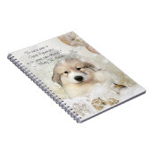 Kerstfeestdag Grote Pyreneeën Pup Waterverf Notitieboek (Rechterzijde)