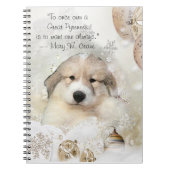 Kerstfeestdag Grote Pyreneeën Pup Waterverf Notitieboek (Voorkant)