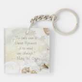 Kerstfeestdag Grote Pyreneeën Pup Waterverf Sleutelhanger (Achterkant)