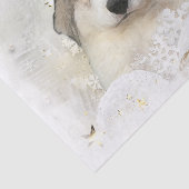 Kerstfeestdag Grote Pyreneeën Pup Waterverf Tissuepapier (Detail)