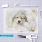 Kerstfeestdag Grote Pyreneeën Pup Waterverf Tissuepapier (Craft)