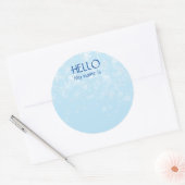 kerstfeestdag Hallo naam tag Snowflake Ronde Sticker (Envelop)