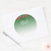 kerstfeestdag Hallo naamplaatje Ronde Sticker (Envelop)
