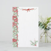 Kerstfeestdag_Happy Holly Days Briefpapier (Staand voorkant)