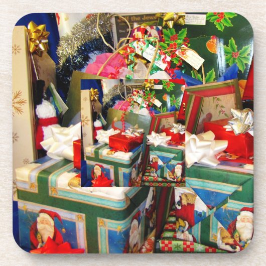 kerstfeestdag, harde plastic Onderzetter set (Voorkant)