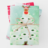 Kerstfeestdag heerst heerlijke cocktail-boom inpakpapier vel (In situ)