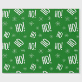 Kerstfeestdag Ho-groen wit omslagpapier Cadeaupapier (Vlak)