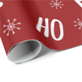 Kerstfeestdag Ho Ho Red White Wrapping Paper Cadeaupapier (Rol Hoek)